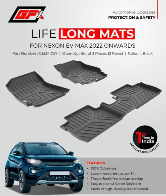 GFX Tata Nexon EV 2022 Onwards Life Long Floor Mats (Set of 3 Pcs)