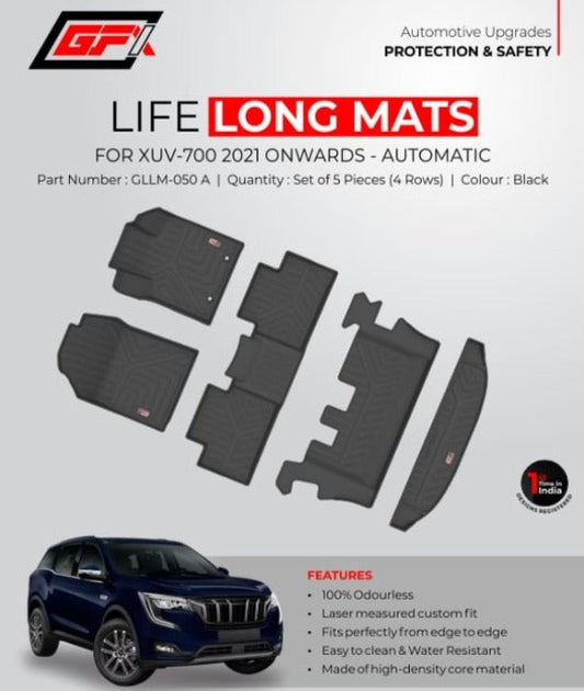 GFX Mahindra XUV 700 2021 Onwards (Automatic 7 Seater) Premium Life Long Floor Mats