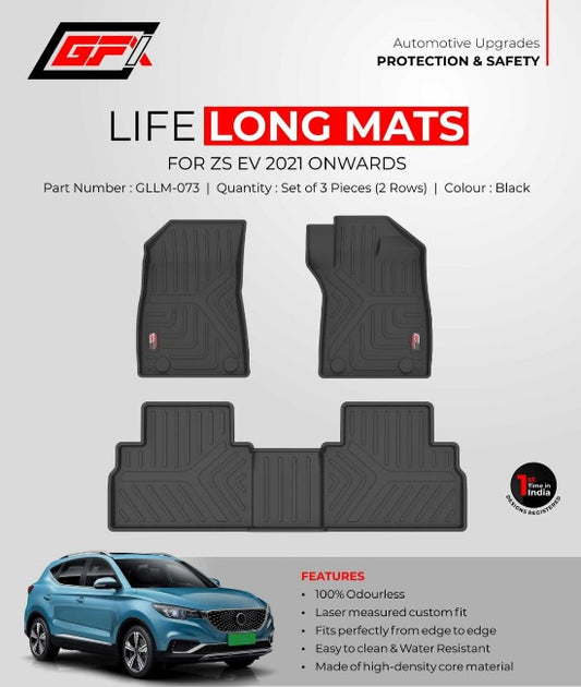 GFX MG ZS EV 2022 Onwards Life Long Floor Mats (Set of 3 Pcs)