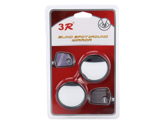 3R 360 Degree Car Wide Angle Round Convex Blind Spot Mirror (2 Pc)