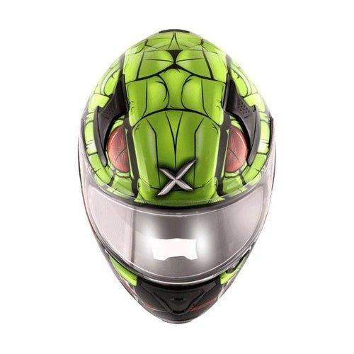 Axor Apex Venomous D/V Full Face Helmet (Dull Black Neon Green) - Autosparz