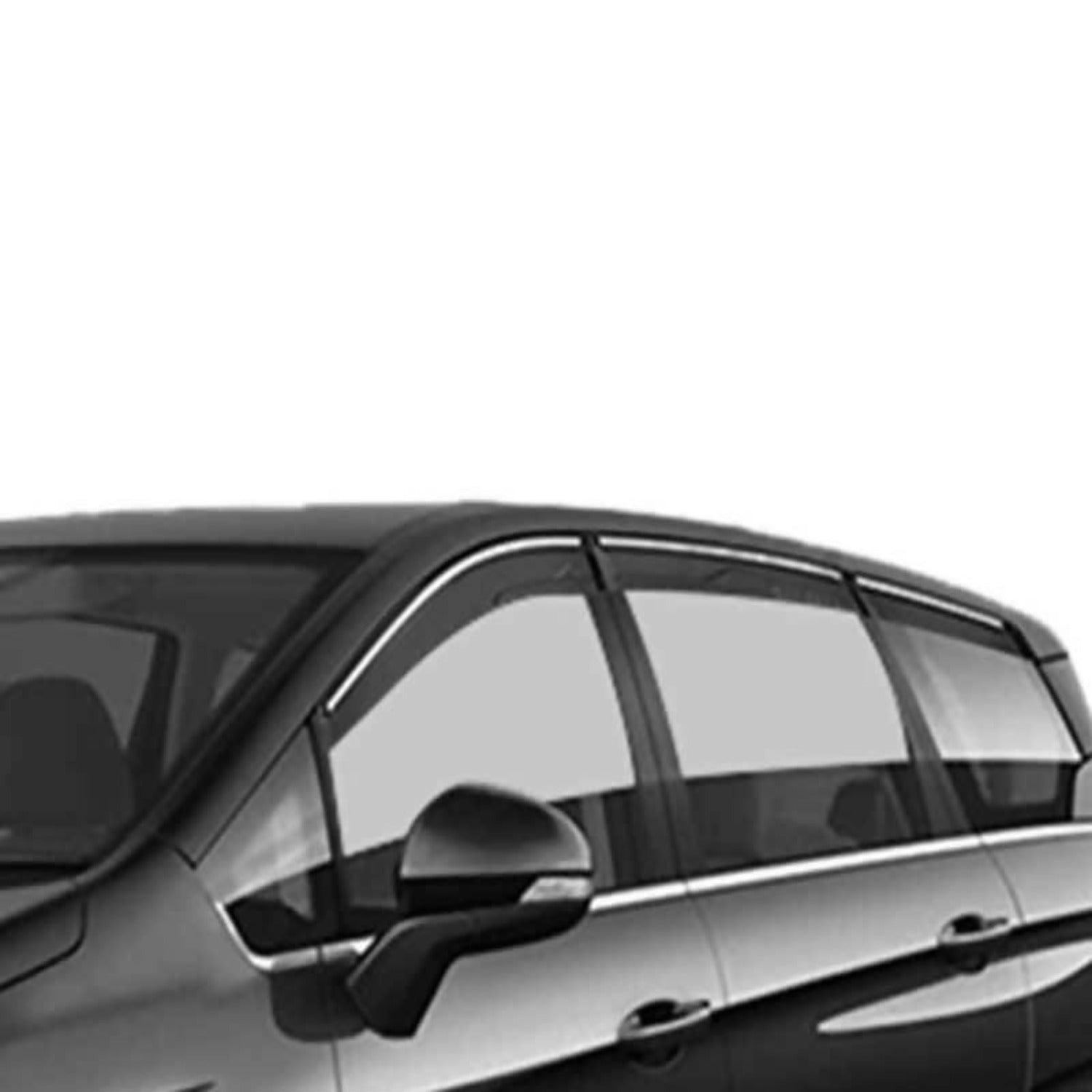 Galio Car Window Door Wind Visor with Silver Chrome Line for Mahindra Marazzo 2018 Onwards - Autosparz