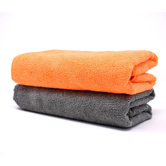 GFX Microfiber 300GSM Cleaning Cloth (40x80) Grey & Orange (Set of 2 Pcs.)