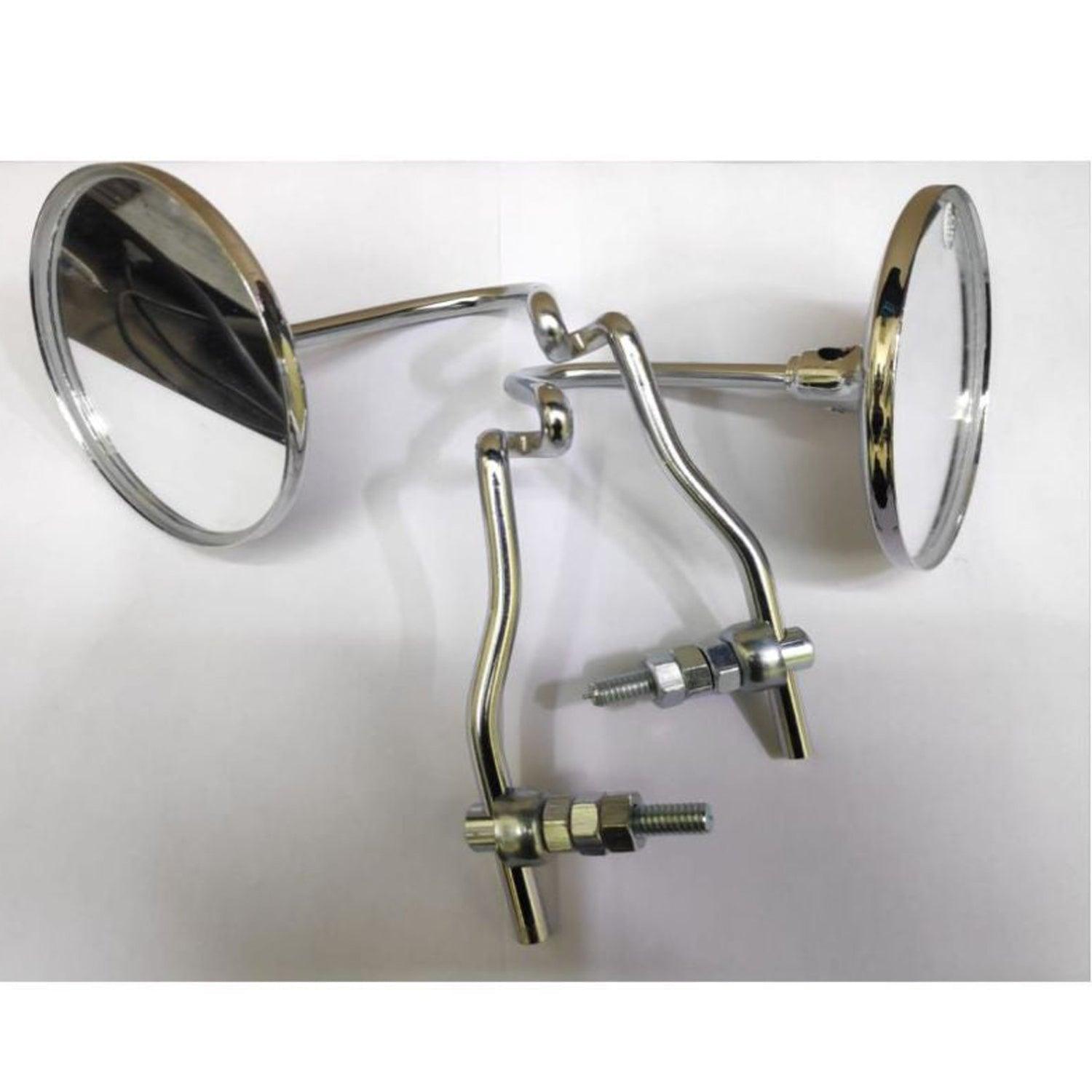 Autobird Multi Bend Type Rear View Mirrors For Universal Bikes (Set of 2) (Chrome) - Autosparz
