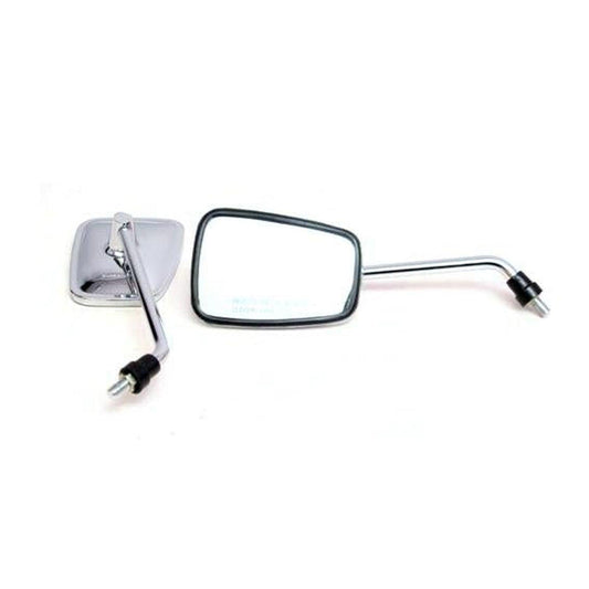 Autobird Stainless Steel Rear View Mirrors for Bajaj Avenger (Set of 2) (Chrome) - Autosparz