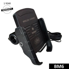BOBO BM6 Jaw-Grip Bike Phone Holder (with Fast 15W Wireless Charger) - Autosparz