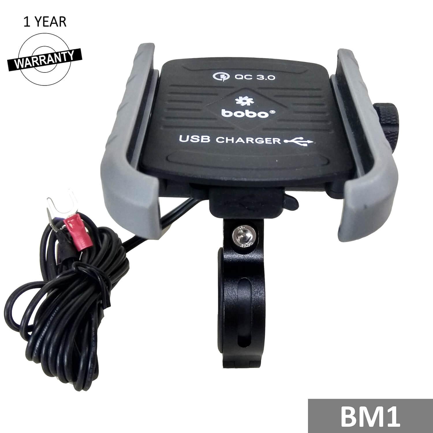 BOBO BM1 Jaw-Grip Bike Phone Holder (with fast USB 3.0 charger) - Autosparz