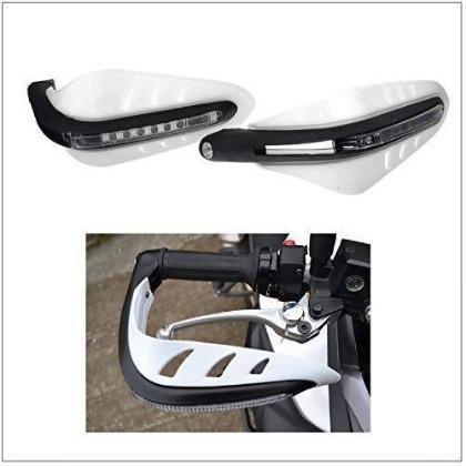 Bikers pitstop Motorcycle Handguards with Led Light 78 Grips - (White,2 Pcs.)
