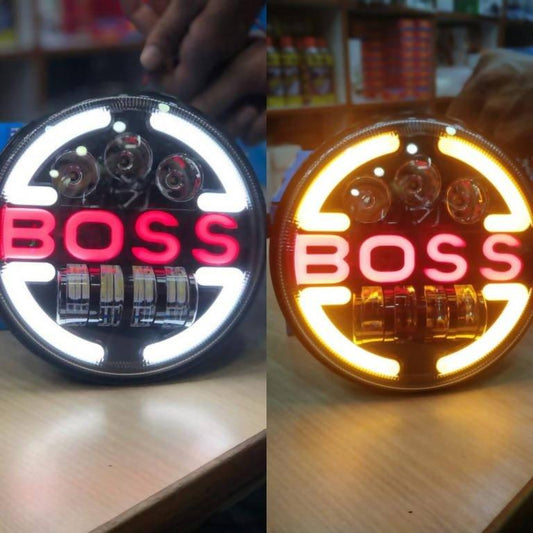 Generic New BOSS 7 Inch 90 watts LED Headlight for Royal Enfield - Autosparz