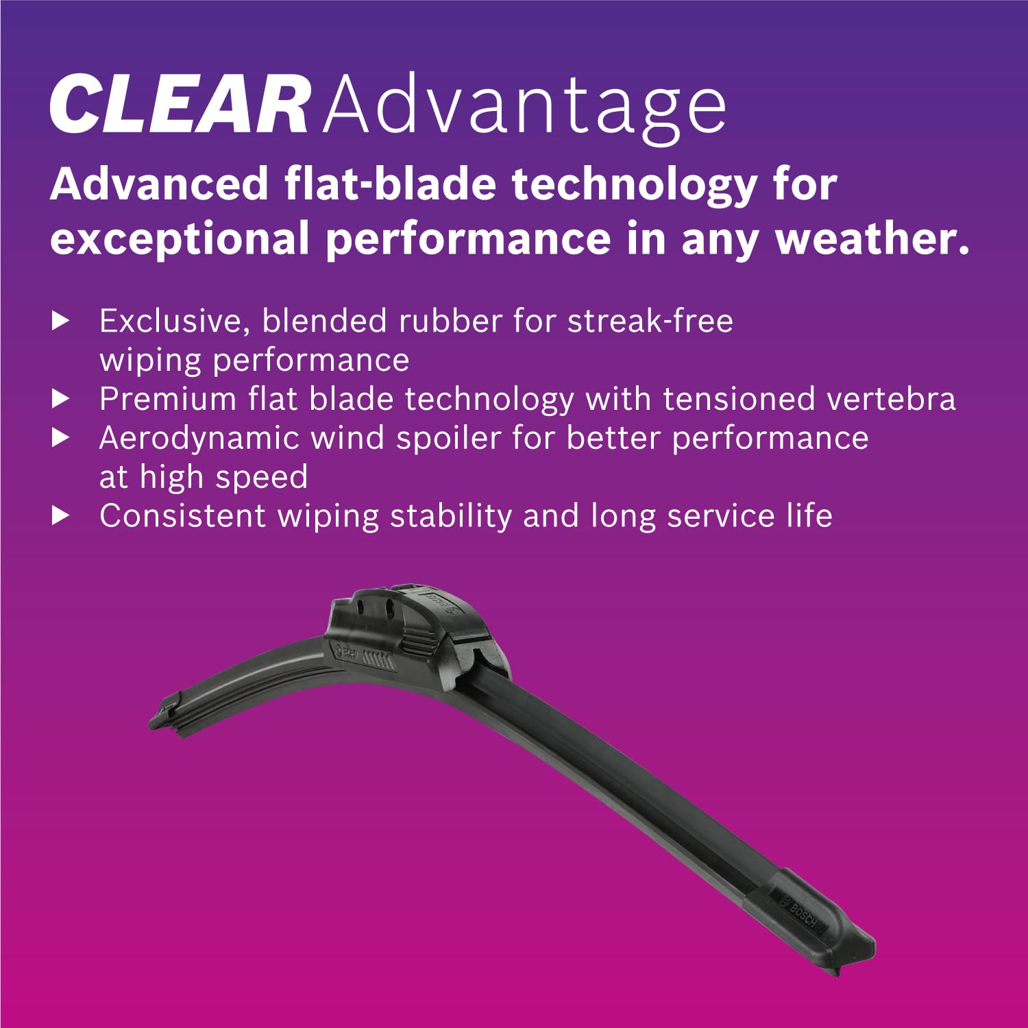 Bosch 3397016577KTS Clear Advantage 17-inch Wiper Blade For Passenger Cars