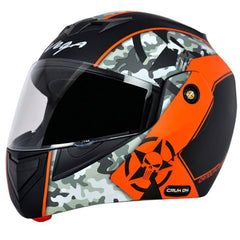 Vega Crux Dx Camouflage Dull Black Orange Helmet