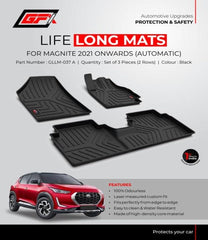 GFX Life Long All Weather Car FloorFoot Mats For Nissan Magnite (2021 Onwards) Automatic (Set of 3 Pcs)