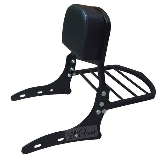 Bullet Back Seat Rest Support Pillion Black Cushion With Carrier For Royal Enfield Classic Battle Green 350