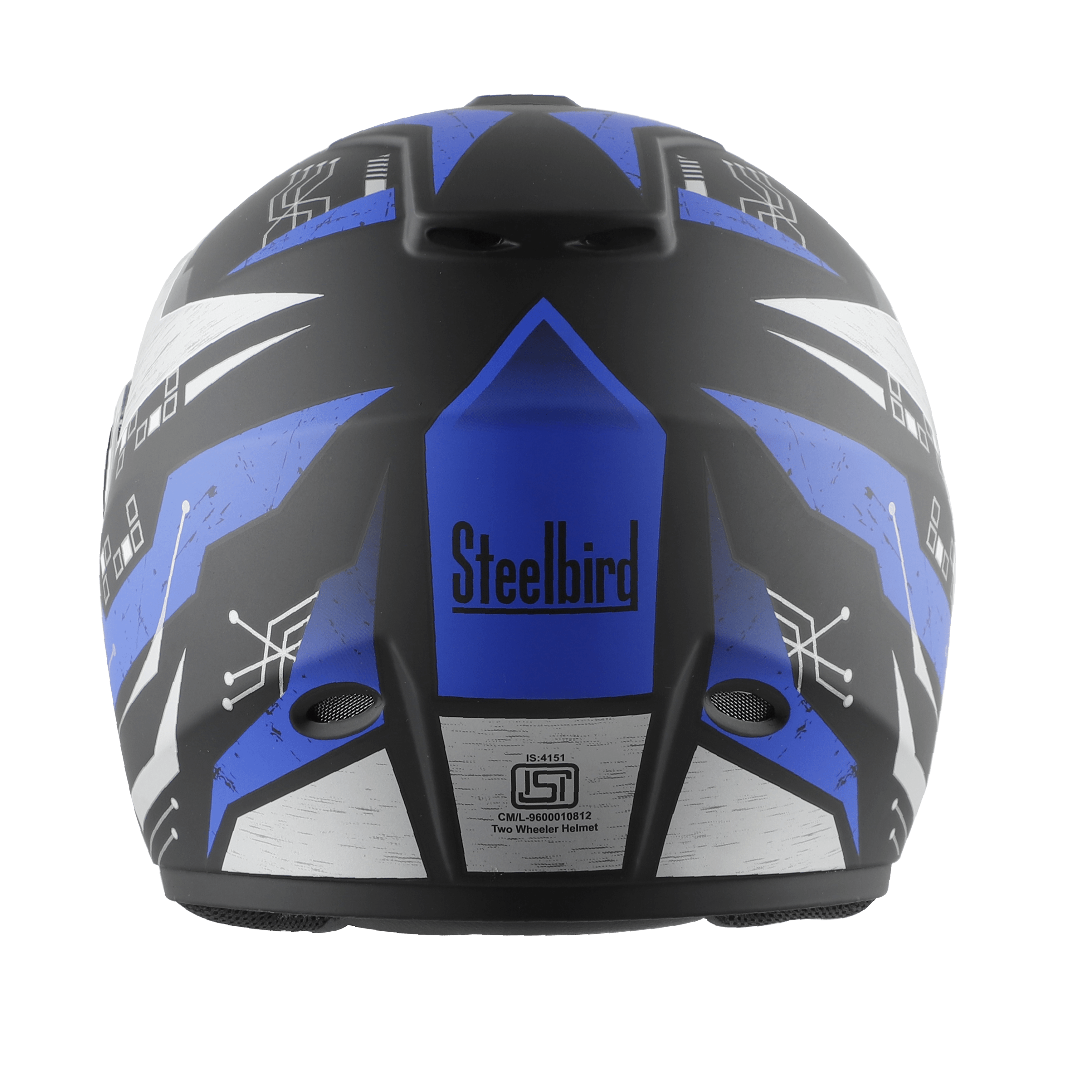 Steelbird  SBH-11 Zoom Racing Helmet with Plain Visor, (Mat Black with Blue)