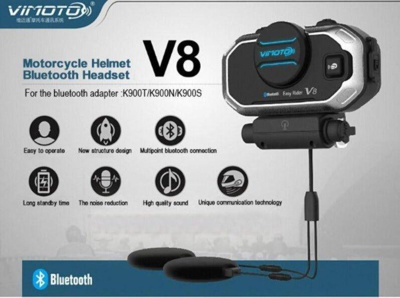 Vimoto V8 Helmet Bluetooth Headset - Autosparz