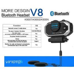 Vimoto V8 Helmet Bluetooth Headset - Autosparz