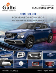 Galio Combo Kit Finish Chrome For Hyundai Venue (2019 onwards) (Set of 8 items) - Autosparz