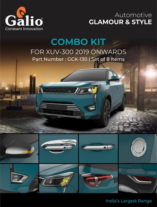 Galio Combo Kit Finish Chrome For Mahindra XUV 300 (2019 onwards) (Set of 8 items) - Autosparz
