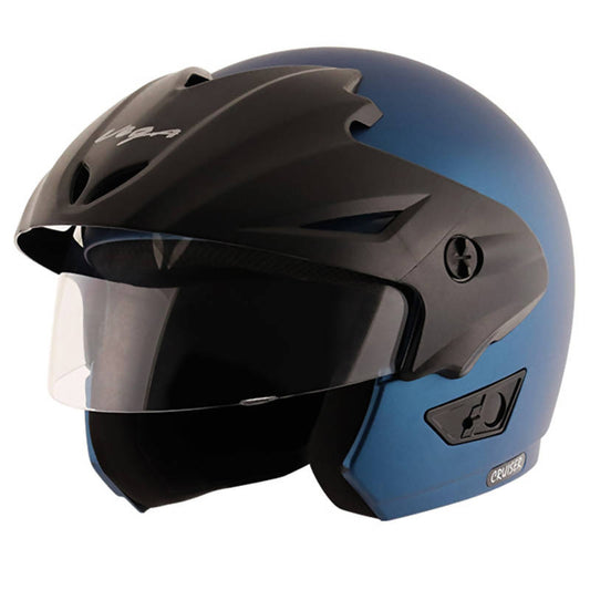 Vega Cruiser W/P Dull Blue Open Face Helmet