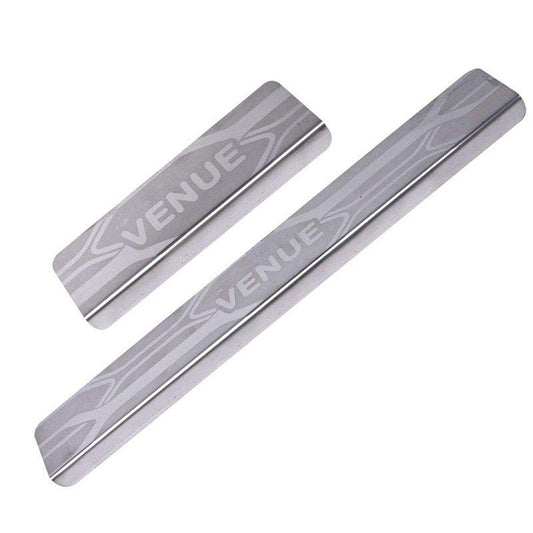 Galio Car Footsteps Sill Guard Stainless Steel Scuff Plate For Hyundai Venue (2019 onwards) (Set of 4 Pcs.)