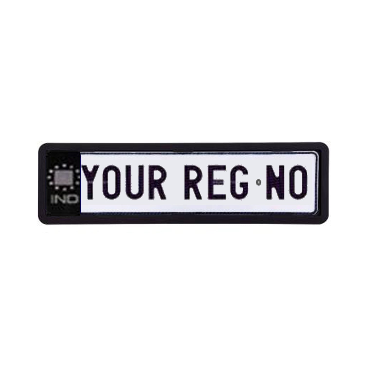 Car Licensed IND Number Plates and Frames (Black)