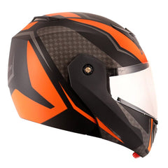 Vega Crux Dx Checks Dull Black Orange Helmet