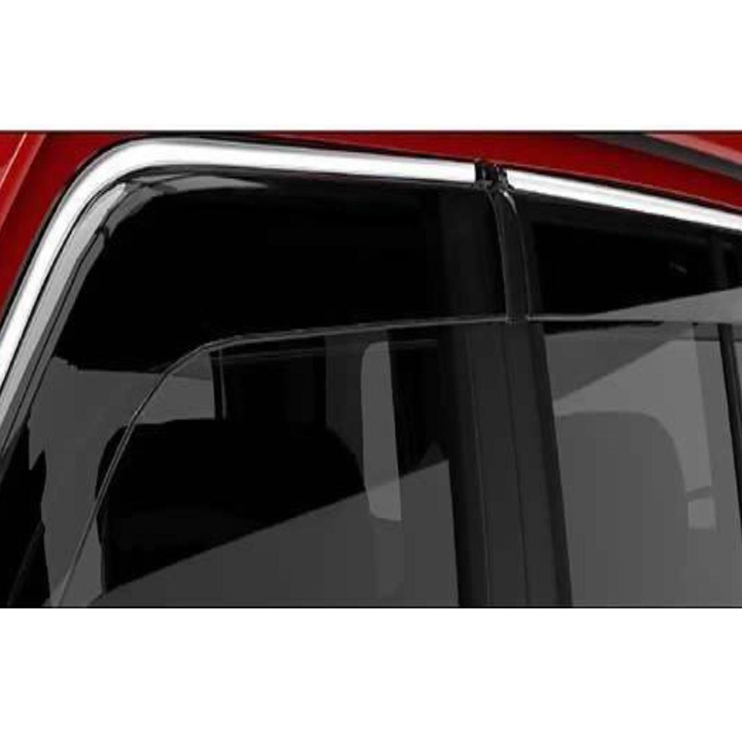 Galio Car Window Door Wind Visor with Silver Chrome Line for Maruti Suzuki Eeco 2010 Onwards - Autosparz