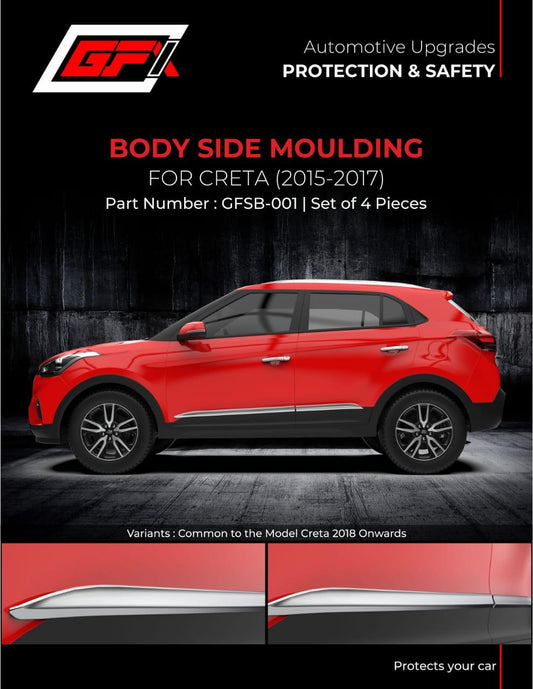 GFX Body Side Cladding for Hyundai Creta (2015-2017) ( Set of 4 pcs) - Autosparz