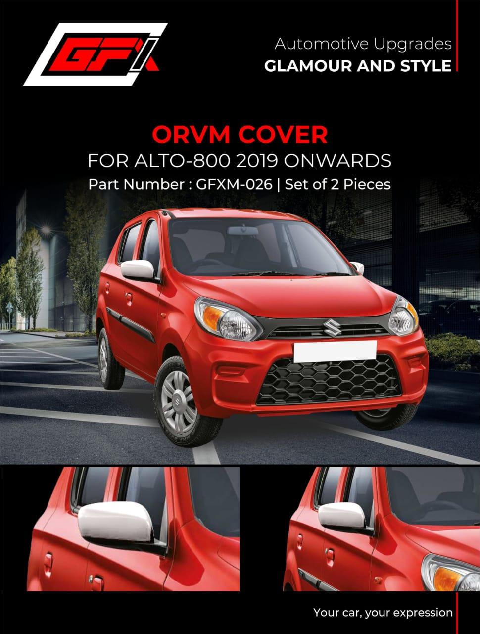 GFX ORVM Mirror Cover For Maruti Suzuki Alto 800(2019 onwards) (Set of 2 Pcs.) - Autosparz