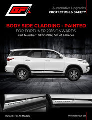 GFX Body Side Cladding-Painted for Toyota Fortuner (2016 onwards)( Set of 4 pcs) - Autosparz