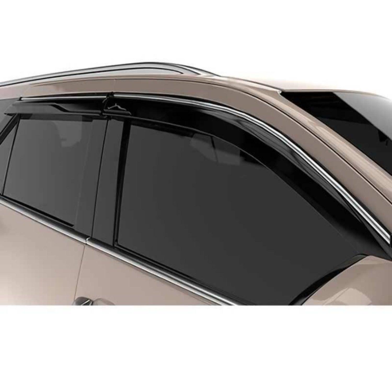 Galio Car Window Door Wind Visor with Silver Chrome Line for Maruti Suzuki S-Cross 2015 Onwards - Autosparz