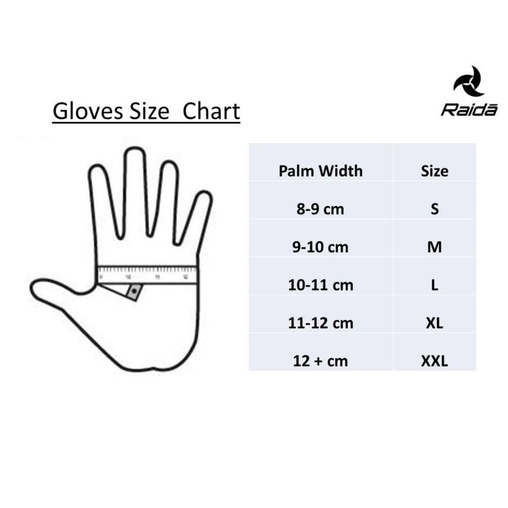 Raida Gloves Size Chart