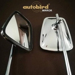 Autobird Yoke Fitting Stainless Steel Rear View Mirrors for Bajaj Avenger, Bullet, KB 100, RX 100, Discover (Set of 2) (Chrome) - Autosparz