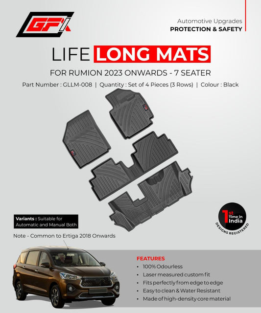 GFX Toyota Rumion 2023 Life Long Floor Mats (Set of 4 Pcs)