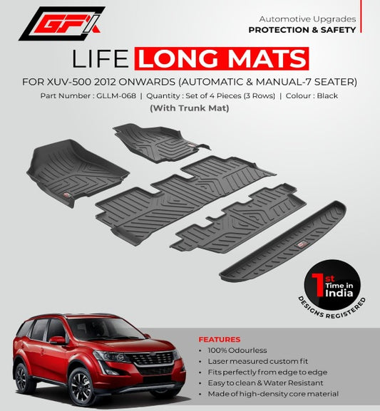 GFX Mahindra XUV 500 2012 Onwards (Automatic & Manual 7 Seater) Premium Life Long Floor Mats