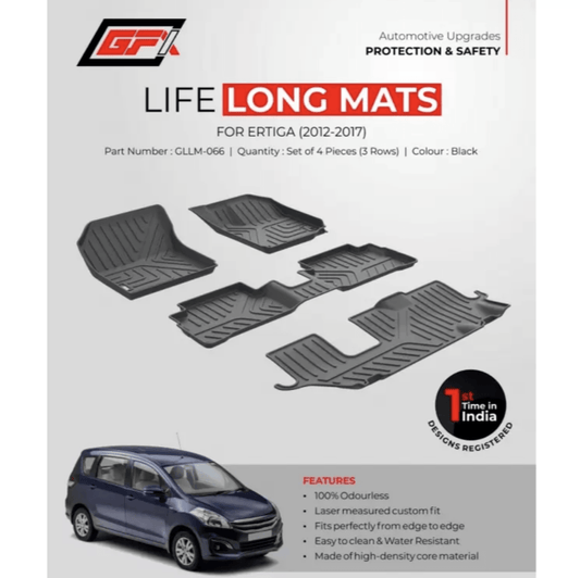 GFX Maruti Suzuki Ertiga 2012 Onwards Premium Life Long Floor Mats - Autosparz