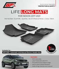 GFX Tata Nexon and Nexon EV 2017-2021 Onwards Life Long Floor Mats (Set of 3 Pcs)