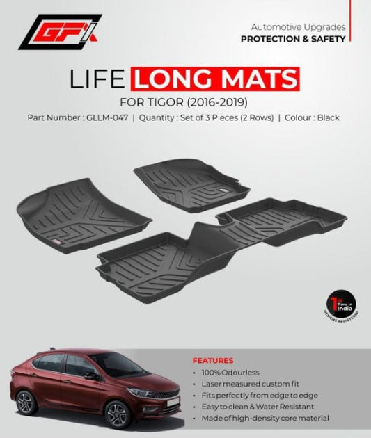 GFX Tata Tigor 2016 Onwards Life Long Floor Mats (Set of 3 Pcs)