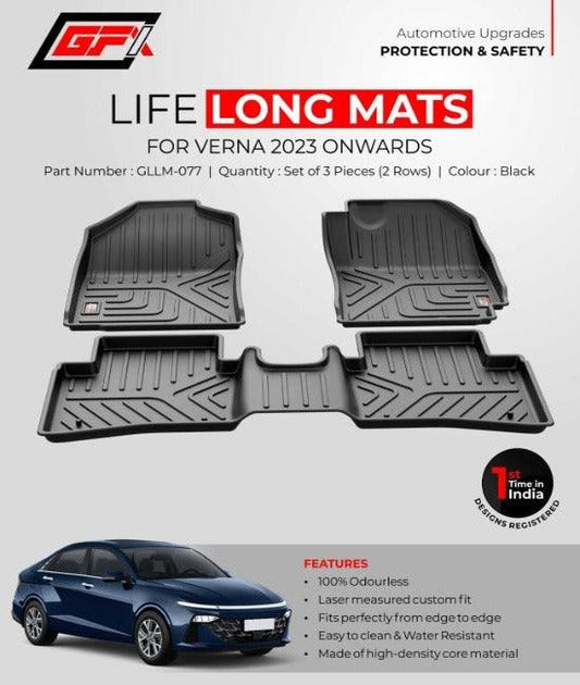 GFX Hyundai Verna 2023 Onwards Life Long Floor Mats - Autosparz