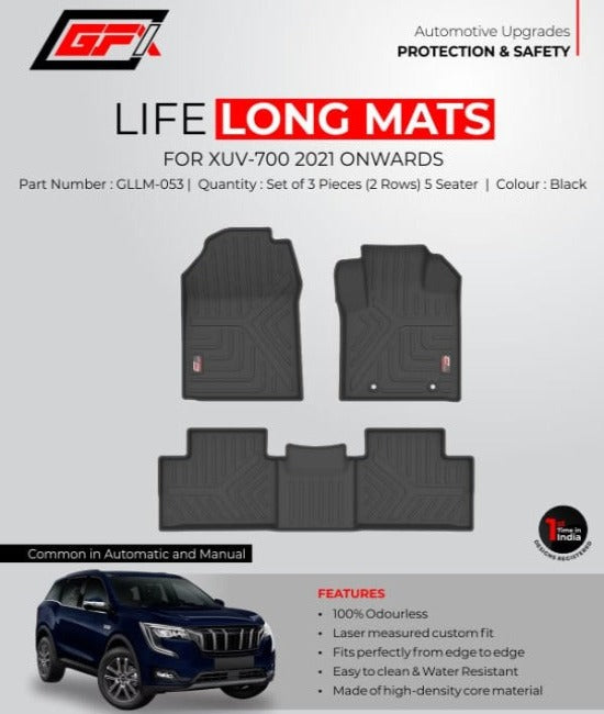 GFX Mahindra XUV 700 2021 Onwards (5 Seater Automatic & Manual) Premium Life Long Floor Mats