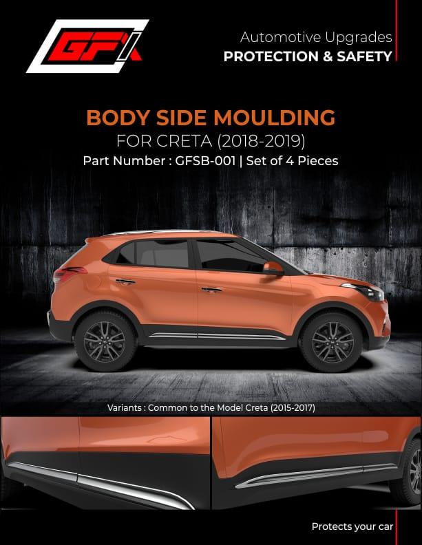 GFX Body Side Cladding for Hyundai Creta (2018-2019) ( Set of 4 pcs) - Autosparz