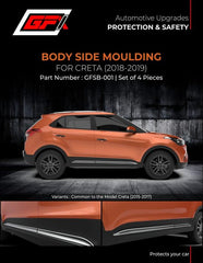 GFX Body Side Cladding for Hyundai Creta (2018-2019) ( Set of 4 pcs) - Autosparz