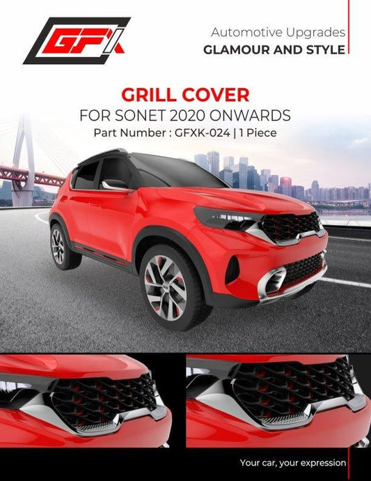GFX Grill Cover For Kia Sonet (2020 onwards) - Autosparz