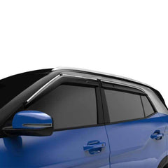 Galio Car Window Door Wind Visor with Silver Chrome Line for Hyundai Creta 2020 - Autosparz