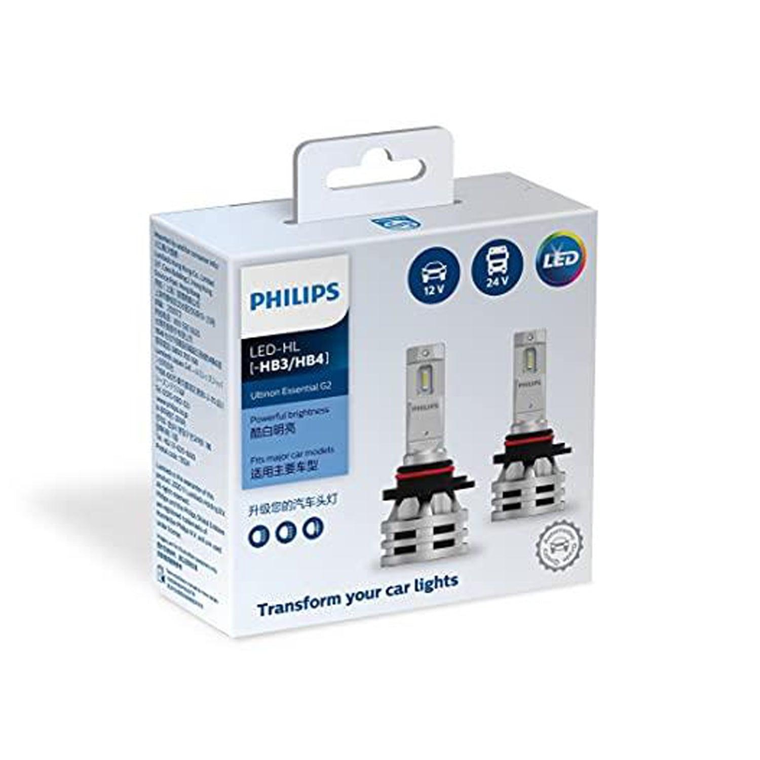 Philips HB3/HB4 Ultinon Essential G2 LED Lamp 6000K Luxeon (White, 2 Pcs.) - Autosparz