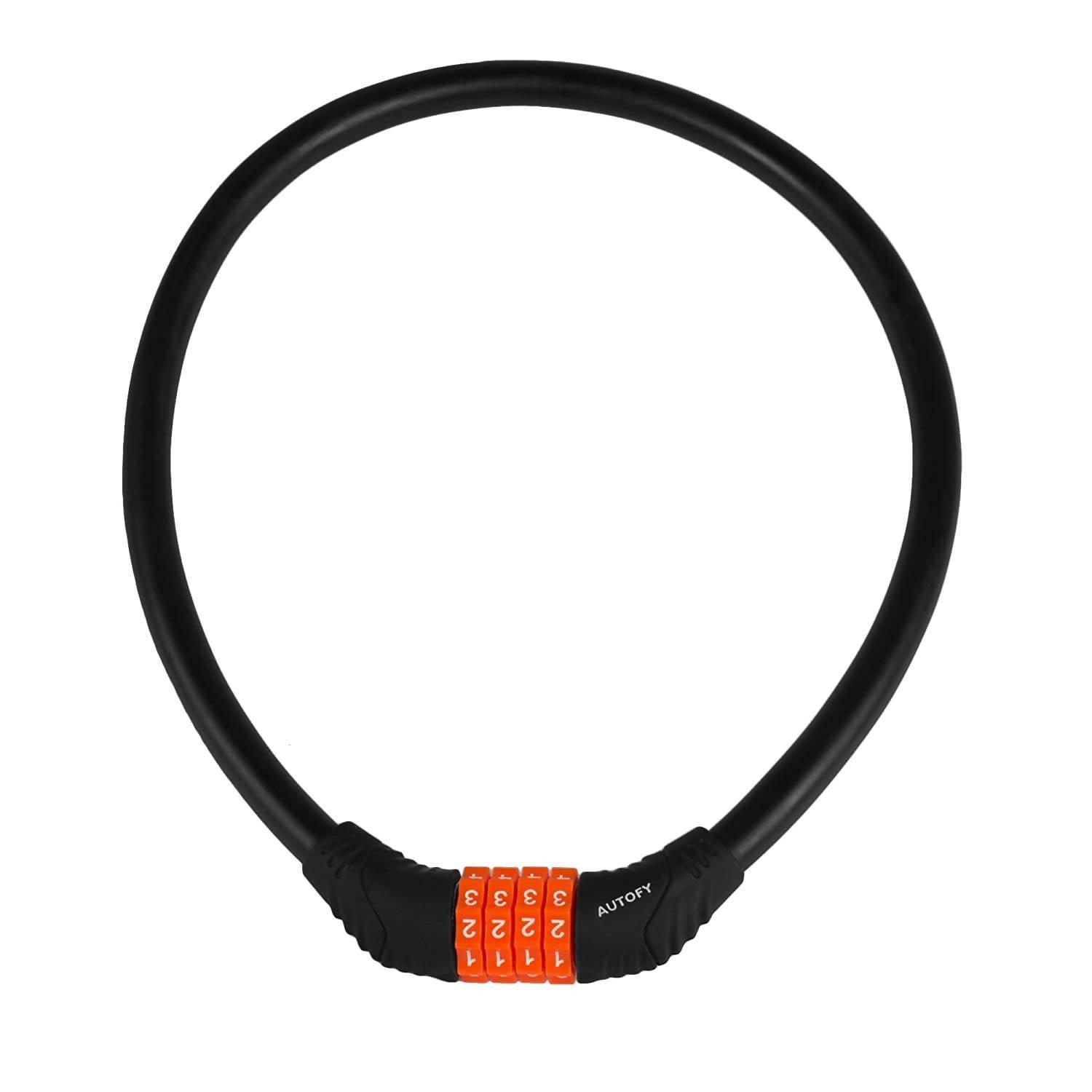 4 Digits Universal Multi Purpose Steel Cable (Black and Orange)