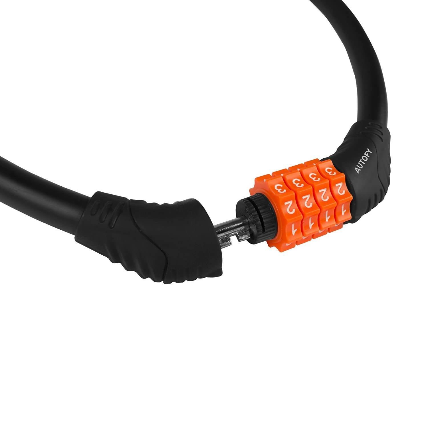 4 Digits Universal Multi Purpose Steel Cable (Black and Orange)