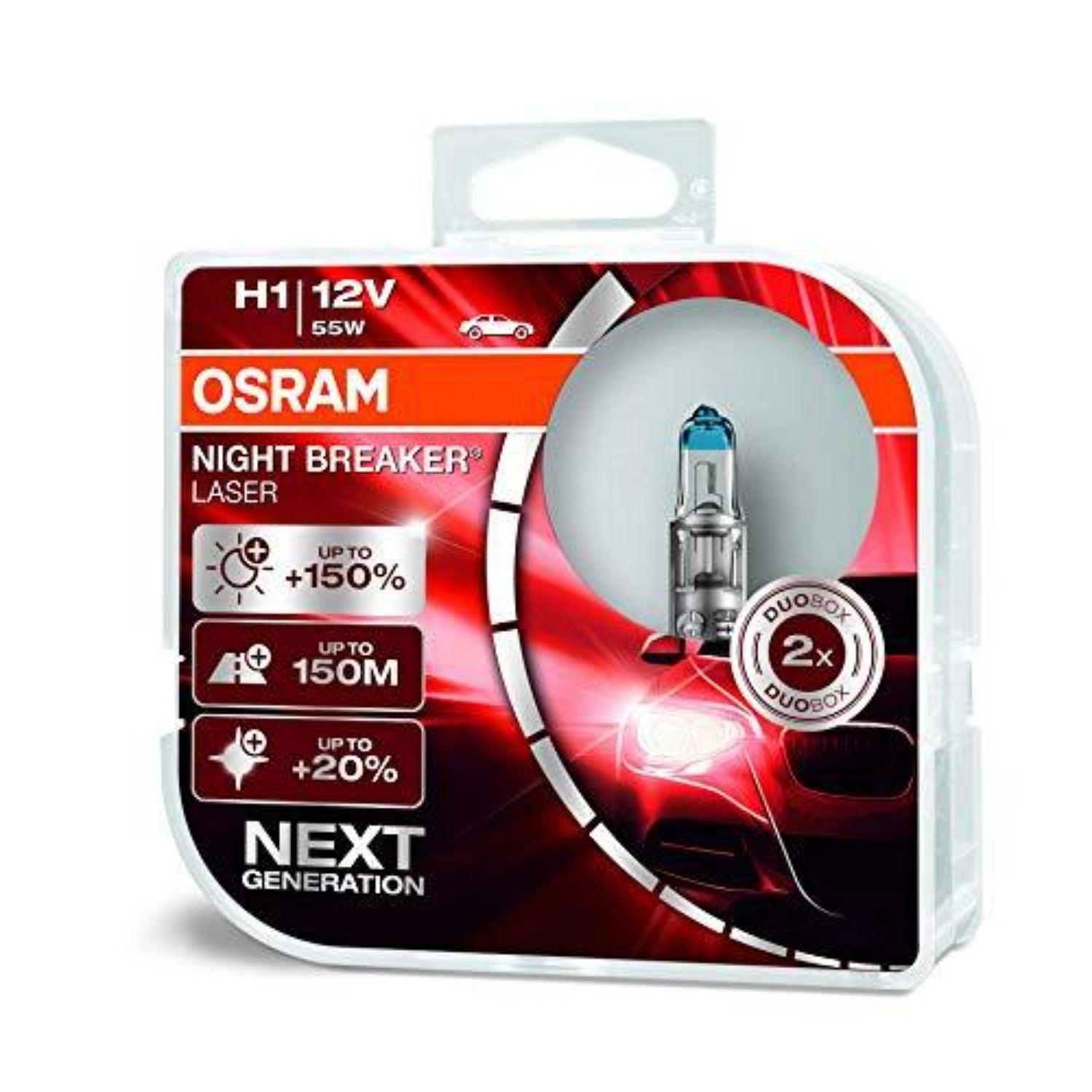 Osram H1 Night Breaker Laser Duo Box 64150NBL-HCB Next GEN ( 55 W, 12 –  Autosparz