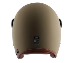 Axor Retro Jet Leather Trim Open Face Helmet (Dull Desert Storm) - Autosparz