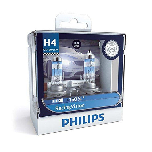 Philips RacingVision H4 12342RVS2 Headlamps (12V,60/ 55W, 2 Bulbs) - Autosparz